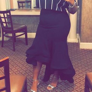 Black ruffle skirt